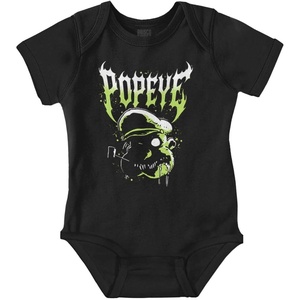 Brisco Brands Popeye Spooky Halloween Zombie Baby Romper Boys or Girls(Black)