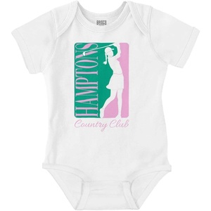 Brisco Brands Preppy Hamptons Country Golf Club Baby Romper Boys or Girls(White)