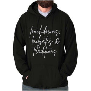 Brisco Brands Touchdowns Tailgates Traditions Hoodie Sweatshirt Women Men(Black)