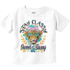 Cute Stay Classy Sweet and Sassy Toddler Baby Girl T Shirt(White)