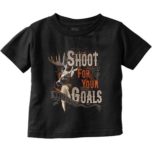 Deer Hunting Shoot for Your Goals Toddler Baby Graphic T Shirt(Black)