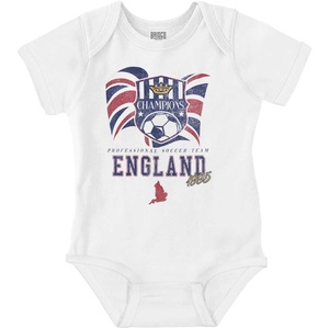 England Professional Soccer Champion Baby Romper Boys or Girls(White)