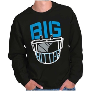 Football Helmet Big Hitter Sports Fan Sweatshirt for Men or Women(Black)