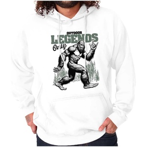 Funny Bigfoot Outdoor Legends Only Hoodie Hooded Sweatshirt Men(White)