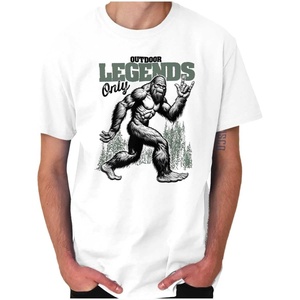 Funny Bigfoot Outdoor Legends Only Mens Graphic T Shirt Tees(White)