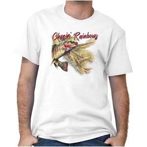 Funny Fishing Chasin Rainbows Pun Graphic T Shirt Men or Women(White)