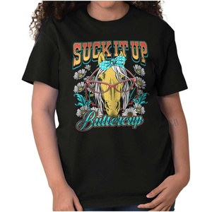 Funny Horse Suck It up Buttercup Womens Graphic T Shirt Tees(Black)