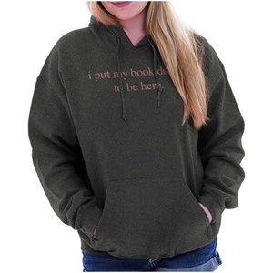 Funny I Put My Book Down To Be Here Hoodie Sweatshirt Women Men(Black)