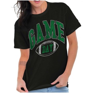 Game Day Football Tailgate Sports Fan Womens Graphic T Shirt Tees(Black)