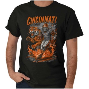 Home Team Skeleton Football Player Graphic T Shirt Men or Women(Black – Cincinnati)