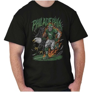 Home Team Skeleton Football Player Graphic T Shirt Men or Women(Black – Philadelphia)