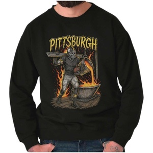 Home Team Skeleton Football Player Sweatshirt for Men or Women(Black – Pittsburgh)