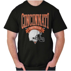 Hometown Football Team Fan Helmet Graphic T Shirt Men or Women(Black – Cincinnati)
