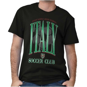 Italy National Soccer Club Futbol Graphic T Shirt Men or Women(Black)