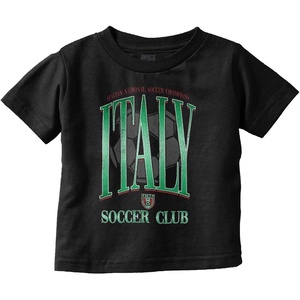 Italy National Soccer Club Futbol Toddler Baby Graphic T Shirt(Black)