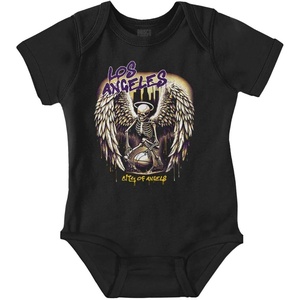 Los Angeles Skeleton Basketball Player Baby Romper Boys or Girls(Black – Angel Drip)