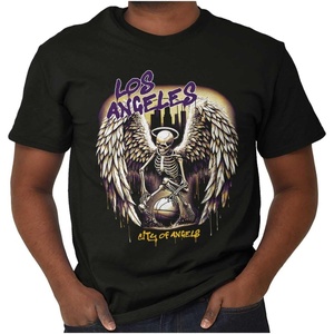 Los Angeles Skeleton Basketball Player Graphic T Shirt Men or Women(Black – Angel Drip)