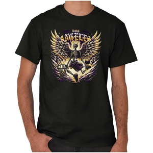 Los Angeles Skeleton Basketball Player Graphic T Shirt Men or Women(Black – Heavenly Dunk)