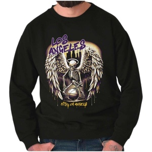 Los Angeles Skeleton Basketball Player Sweatshirt for Men or Women(Black – Angel Drip)