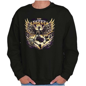 Los Angeles Skeleton Basketball Player Sweatshirt for Men or Women(Black – Heavenly Dunk)