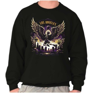 Los Angeles Skeleton Basketball Player Sweatshirt for Men or Women(Black – Slam Dunk)