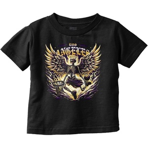 Los Angeles Skeleton Basketball Player Toddler Baby Graphic T Shirt(Black – Heavenly Dunk)