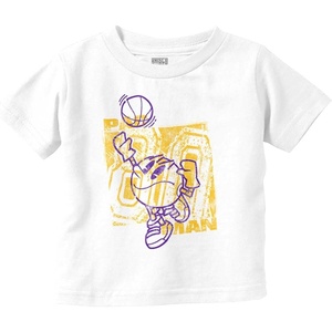 Pacman Basketball Player Slam Dunk Toddler Baby Graphic T Shirt(White)