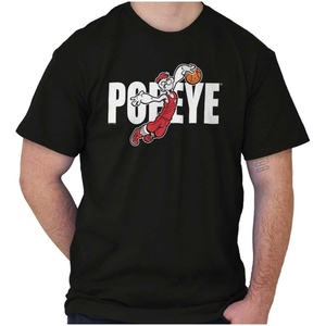 Popeye Sports Basketball Hoops Team Player Graphic T Shirt Men or Women(Black – Basketball Player)