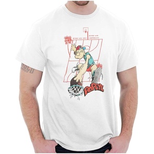 Popeye Sports Basketball Hoops Team Player Graphic T Shirt Men or Women(White – Slam Dunk)