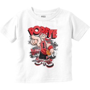 Popeye Sports Basketball Hoops Team Player Toddler Baby Graphic T Shirt(White – Urban Athlete)