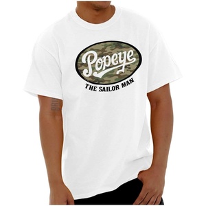 Popeye The Sailor Man Camouflage Logo Graphic T Shirt Men or Women(White)