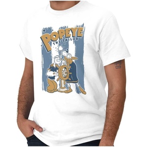 Popeye The Sailor Man Loves Olive OYL Graphic T Shirt Men or Women(White)