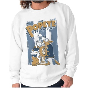 Popeye The Sailor Man Loves Olive Oyl Sweatshirt for Men or Women(White)