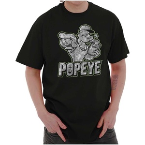 Popeye Urban Stick and Leaf Camouflage Gym Graphic T Shirt Men or Women(Black – Spinach Point)