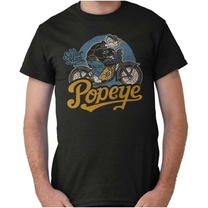 Popeye Vintage Motorcycle Biker Graphic T Shirt Men or Women(Black – Vintage Biker)