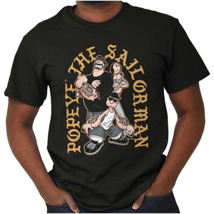 Popeye and Friends Urban Cholo LA West Coast Graphic T Shirt Men or Women(Black – Friends With Attitude)