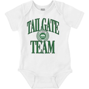 Tailgate Team State Athletics Sports Baby Romper Boys or Girls(White)