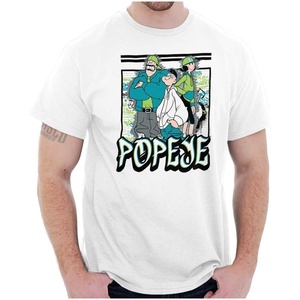 Urban Popeye Bluto Olive Oyl Cartoons Graphic T Shirt Men or Women(White)