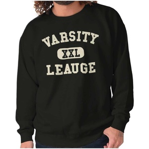Varsity League Sports Athlete Fan Sweatshirt for Men or Women(Black)