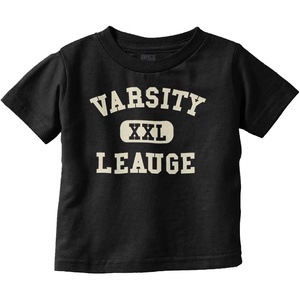 Varsity League Sports Athlete Fan Toddler Baby Graphic T Shirt(Black)