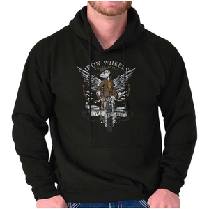 Vintage Popeye Classic Motorcyle Biker Hoodie Sweatshirt Women Men(Black – Iron Wheels)