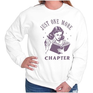 Vintage Reader Just One More Chapter Women Crewneck Sweatshirt(White)