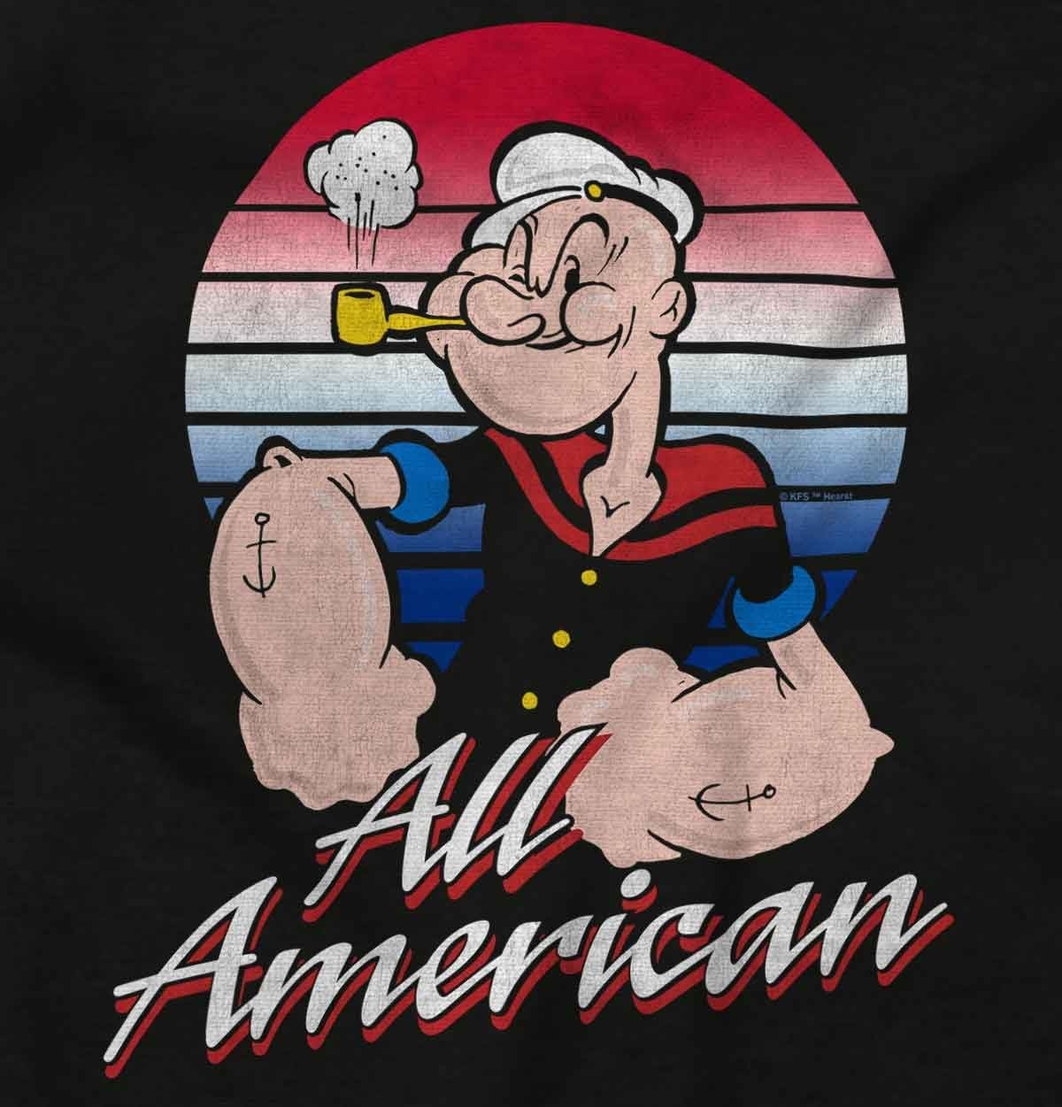 image:imageAll American Popeye The Sailor Man Graphic T Shirt Men or WomenBlack