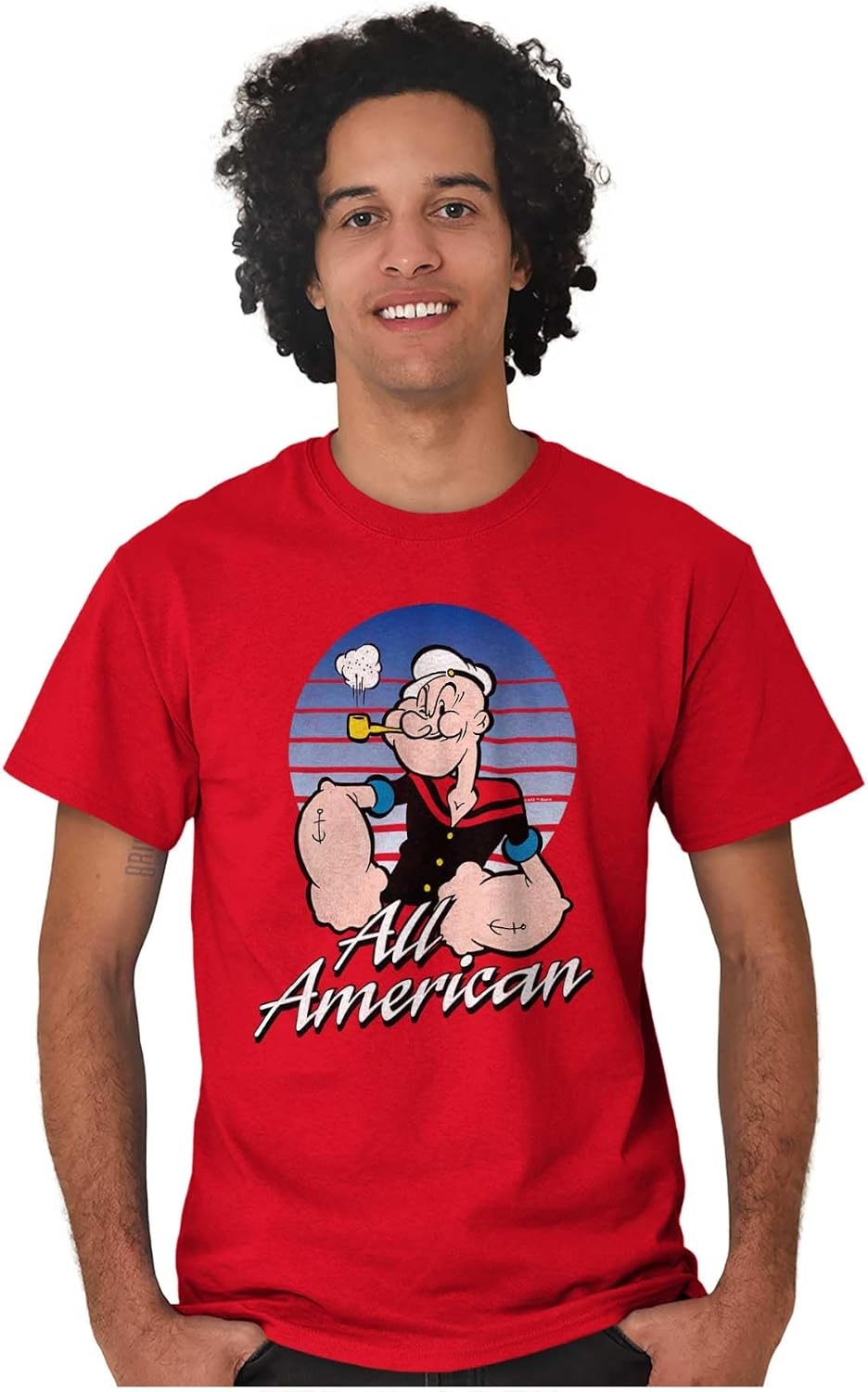 image:imageAll American Popeye The Sailor Man Graphic T Shirt Men or WomenRed