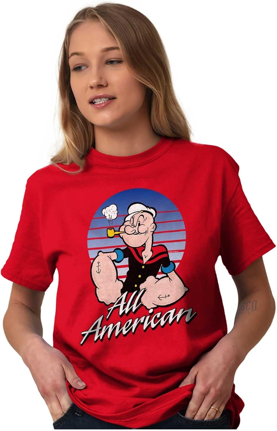 image:imageAll American Popeye The Sailor Man Graphic T Shirt Men or WomenRed