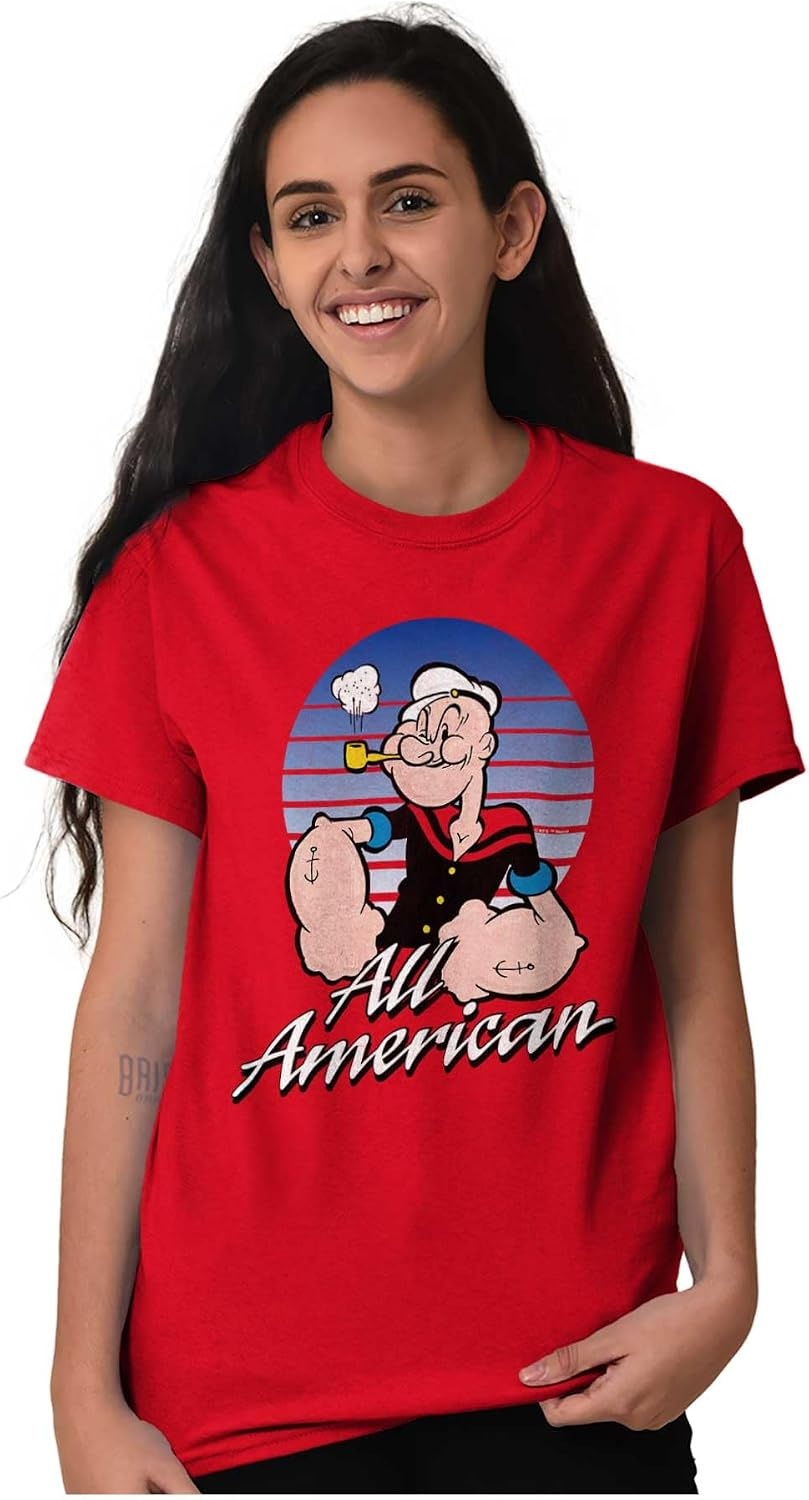 image:imageAll American Popeye The Sailor Man Graphic T Shirt Men or WomenRed