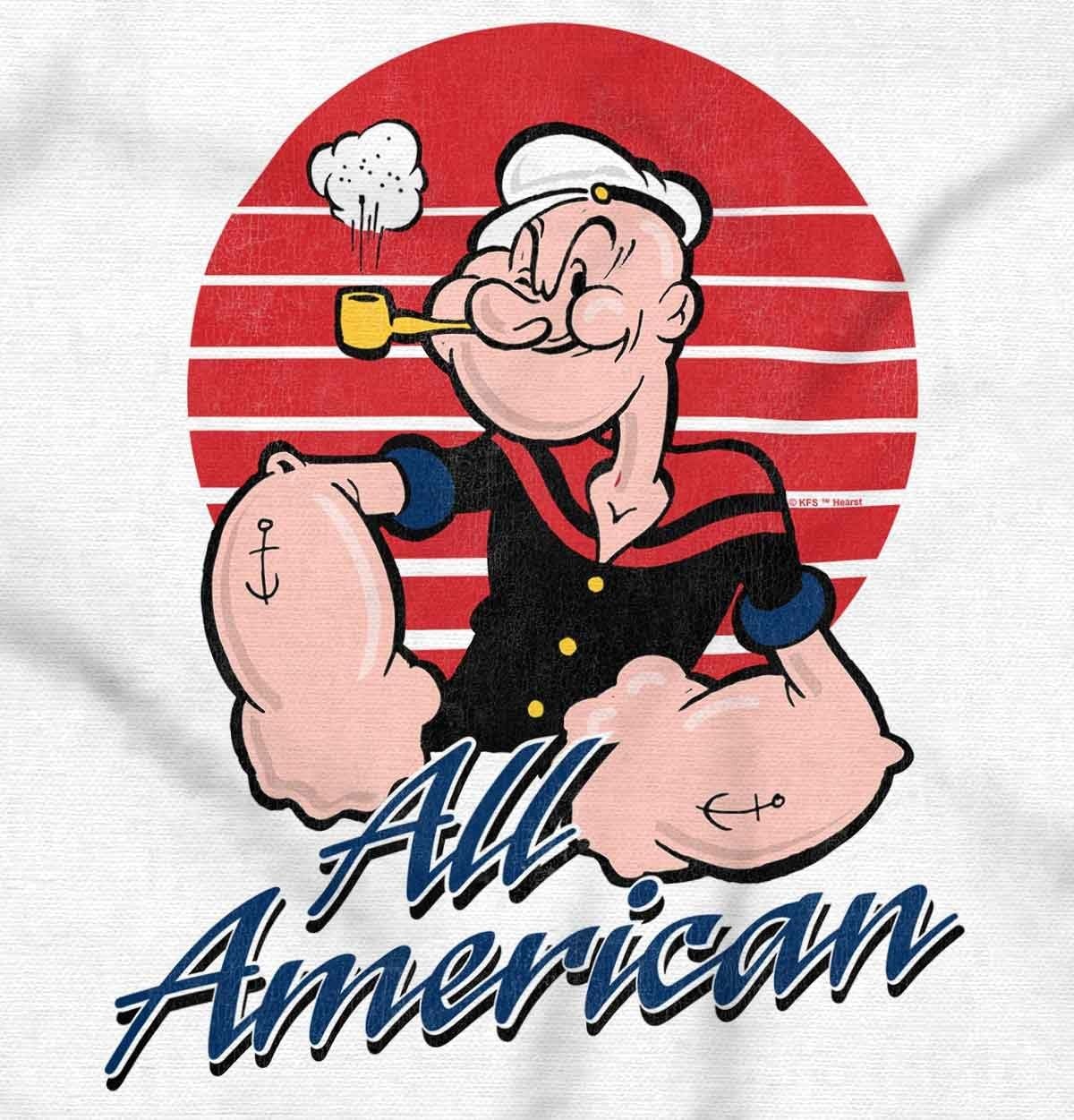 image:imageAll American Popeye The Sailor Man Graphic T Shirt Men or WomenWhite