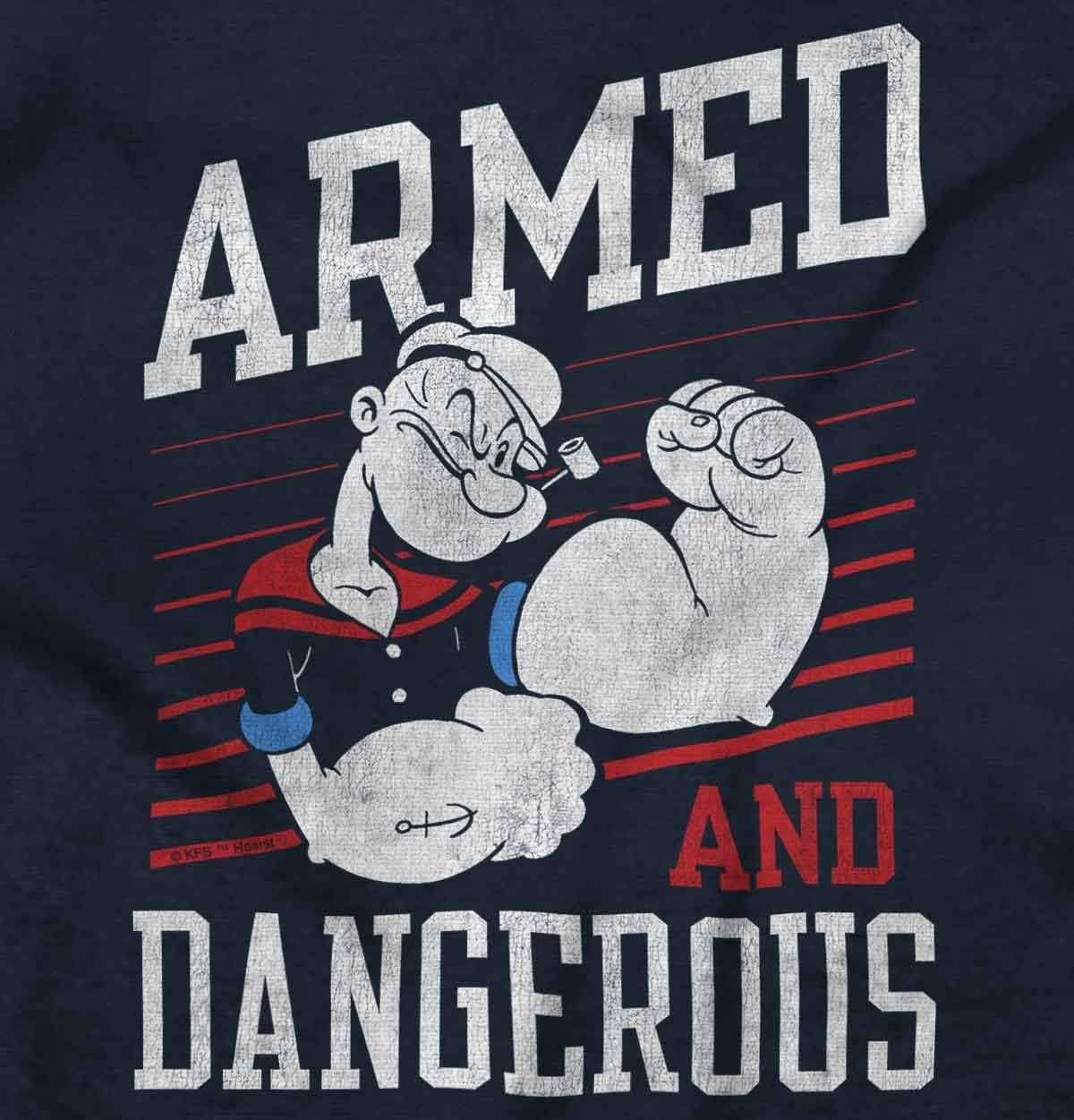 image:imageBrisco Brands Popeye Armed Dangerous Biceps Workout Toddler Boy Girl T ShirtNavy