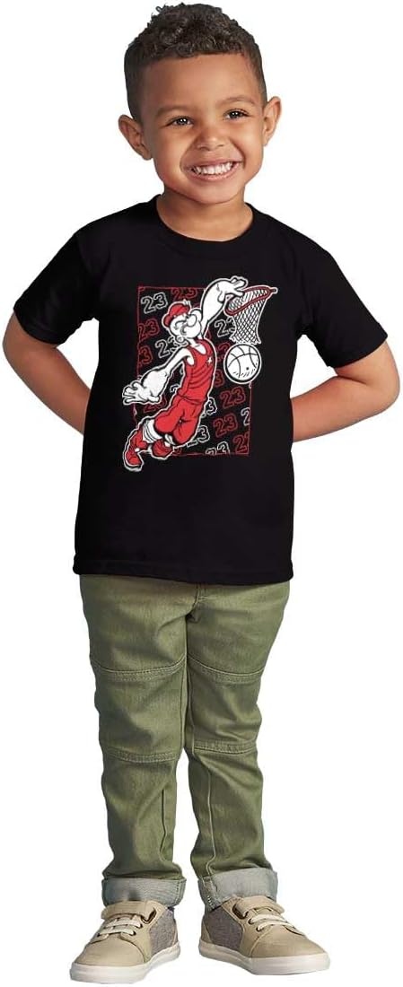 image:imageBrisco Brands Popeye Basketball Dunk Cartoon Toddler Baby Boy T ShirtBlack