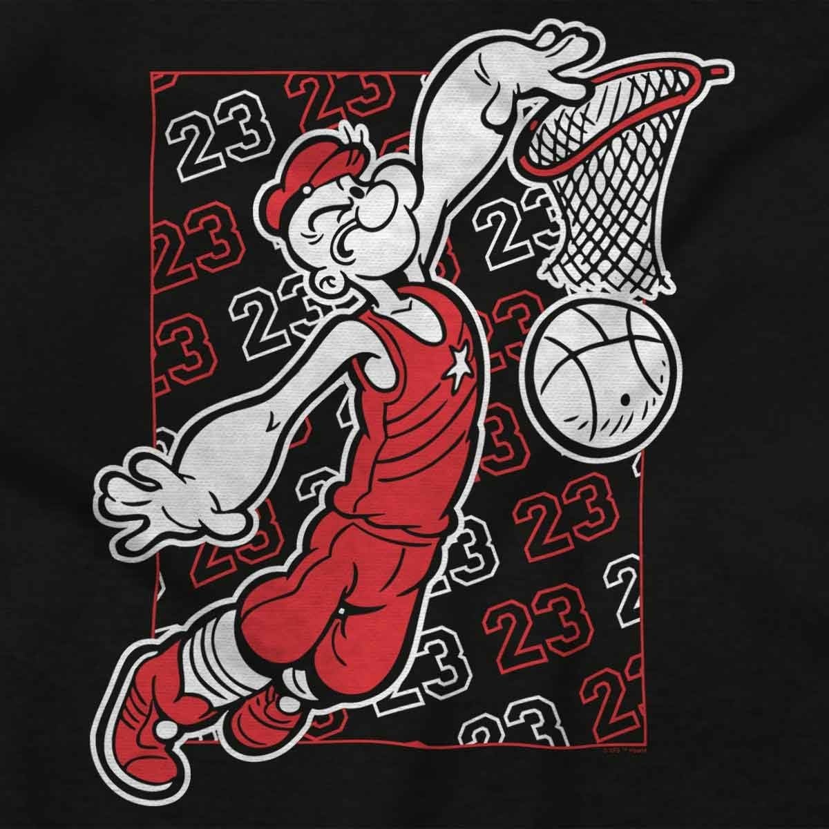 image:imageBrisco Brands Popeye Basketball Dunk Cartoon Toddler Baby Boy T ShirtBlack
